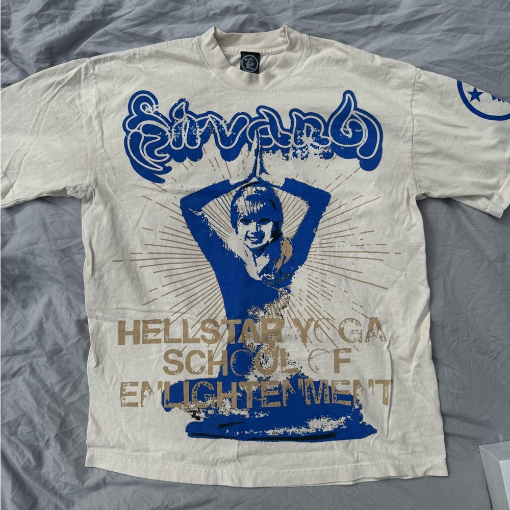 White and Blue Graphic Men's T-Shirt
